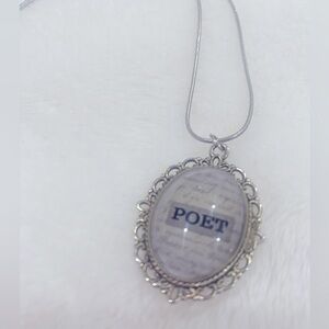 Hand Crafted Silver Poet Pendant Necklace